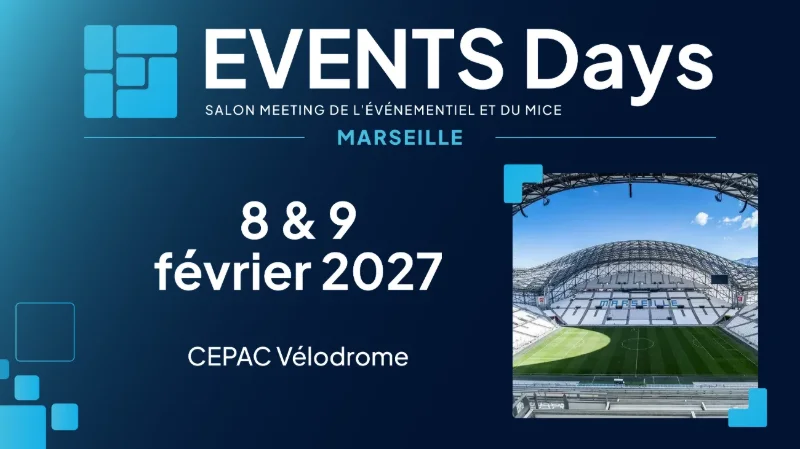 Visuel EVENTS Days à Marseille 2027, format paysage 16:9 (1920 × 1080)